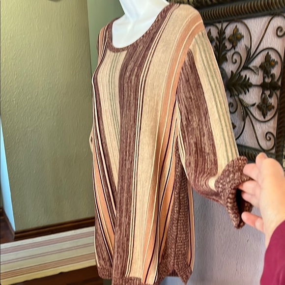 EUC Coldwater Creek Tunic Striped Sweater - so soft/ comfy Sz XL - Picture 4 of 9